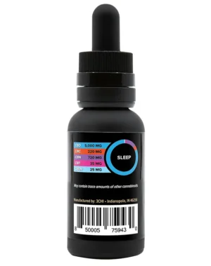 Sleep CBD Oil - A proprietary blend of sleep-focused cannabinoids and terpenes in MCT oil for increased absorption. This 1oz bottle of CBD Sleep Oil comes with a metered dropper for easy, accurate dosing and is lab tested with less than 0.3% THC detected.