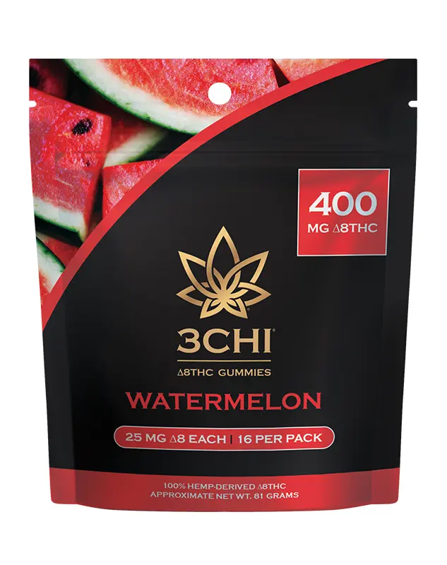 Delta 8 Gummies - Watermelon, 16 pack (400 mg) - Flavor: Watermelon, Quantity: 16 pack (400 mg)
