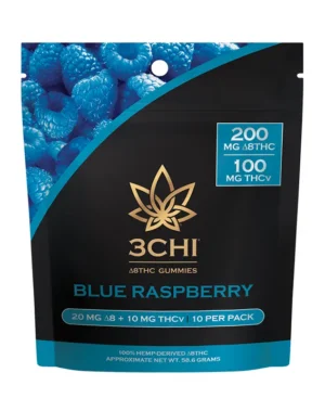 Delta 8 + THCv Gummies - Our 20mg Delta 8 + 10mg THCv 10 pack gummies deliver unsurpassed Delta 8 purity combined with THCv for an uplifting and potent entourage effect - no typical binge eating. Feel great & look great! Fast acting  NO hemp taste Potent & long lasting Delicious blue raspberry Vegan & cruelty-free | No animal gelatin Derived from USA-grown hemp Farm Bill Compliant : <0.3% ∆9THC