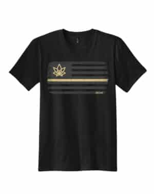 canna fan black shirt horizontal flag