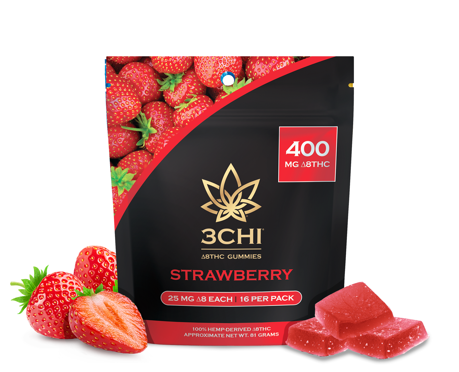 Delta 8 Gummies - Strawberry - Flavor: Strawberry