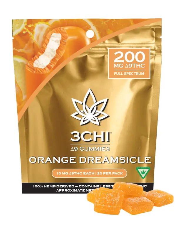 Orange dreamsicle Delta 9 THC Gummies