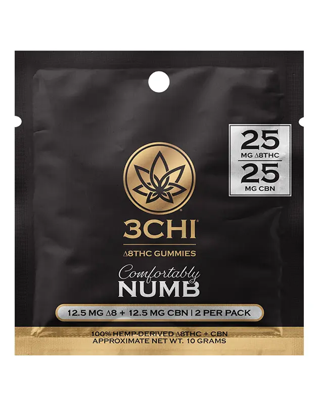3CHI Comfortably Numb Gummies - 25mg Mini Pack
