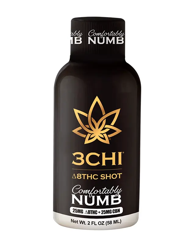 Comfortably Numb Shots - Experience the amazing feeling of our best selling Comfy Numb Gummies, now available in a faster-acting liquid shot form. This Comfortably Numb drink is available as a single shot or a box of 12. Fast-acting Comfy Numb Shots Potent and long lasting Derived from USA-grown hemp Farm Bill Compliant: <0.3% Delta 9 THC