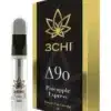 Delta 9o Vape Cartridge - Pineapple Express - 1ml - Elevate your mind with 3CHI's ultra pure Pineapple Express Delta 9o vape cartridge. One puff and you can experience our smoothest, strongest, and longest lasting cannabinoid to date. This vape cart features a potent blend of 95% hemp-derived ∆9o oil and 5% Pineapple Express strain-specific terpenes. Lab-tested by an accredited 3rd party lab No MCT, PG, VG, Vitamin E, or other cutting agents 95% potent, broad spectrum Delta 9o oil 5% natural terpenes 1ml total Delta 9o vape cartridge