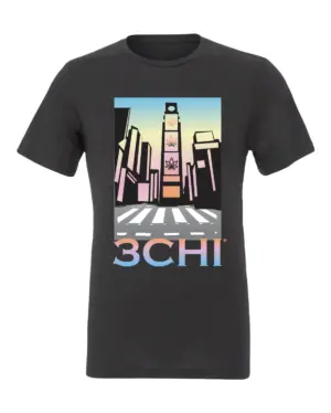 Neon City Graphic Tee - Big steppin' in the big city. You'll be turning heads around the block with the comfy and colorful Neon City Graphic Tee from 3CHI. Just as good for a night out on the town as it is for chillin' on the couch.