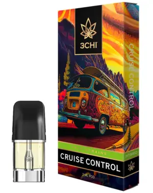 Cruise Control - True Strains - 2ml Vape Pod - De-stress and set happiness to autopilot with this calming Hybrid blend of soothing consistency.

REQUIRES A 3CHI POD BATTERY TO USE