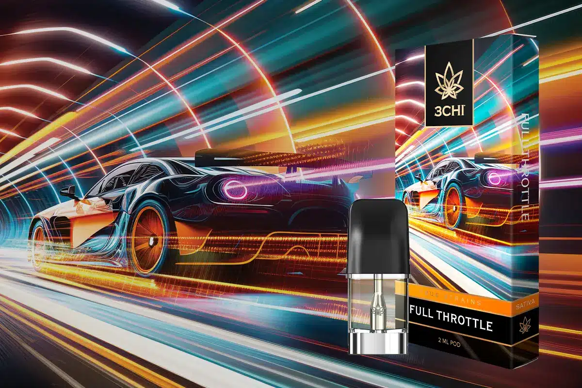 Full Throttle is a HHC pod made up of unique strains from hemp derived THC and CBD. This sativa strain is part of a line of new and unique strains and experiences.