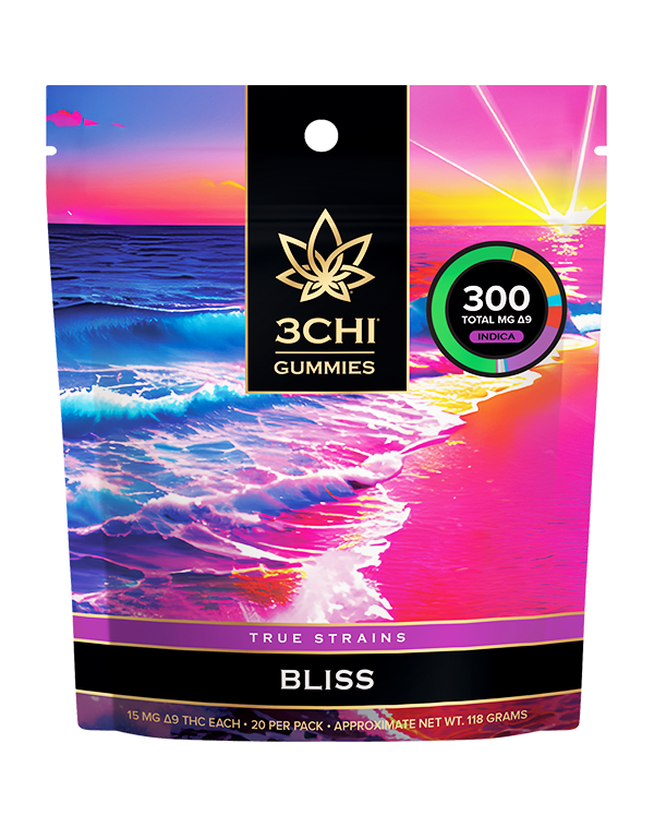 True Strains Gummies - Bliss - Discover the joy of Bliss. These 15mg Delta 9 THC Indica gummies are crafted for a delightful serene experience. Ideal for enhancing your mood and adding a touch of calm happiness, they're a sweet escape into pleasure. 15mg Delta 9 THC per gummy Dispensary-grade Potent & long-lasting Vegan & cruelty-free Derived from USA-grown hemp Farm Bill Compliant: <0.3% Delta 9 THC