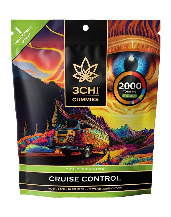 True Strains Gummies - Cruise Control - WARNING: THIS IS A HIGH POTENCY PRODUCT Find your perfect balance with Cruise Control. These 100mg Hybrid gummies provide a steady, enjoyable ride, ideal for unwinding without losing your momentum. They're perfect for those seeking a controlled, yet uplifting experience. 100mg total cannabinoids per gummy Dispensary-grade Potent & long-lasting Vegan & cruelty-free Derived from USA-grown hemp Farm Bill Compliant: <0.3% Delta 9 THC