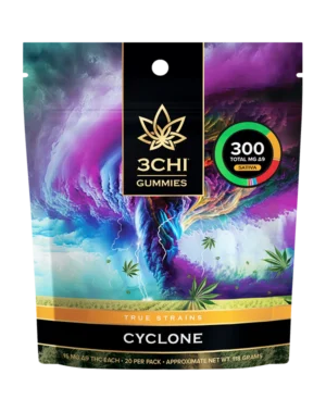 True Strains Gummies - Cyclone - Get swept away by Cyclone. These 15mg Delta 9 THC Sativa gummies are blended to produce a whirlwind of euphoria and excitement. Perfect for those seeking a potent, yet balanced experience, 15mg Delta 9 THC per gummy Dispensary-grade Potent & long-lasting Vegan & cruelty-free Derived from USA-grown hemp Farm Bill Compliant: <0.3% Delta 9 THC