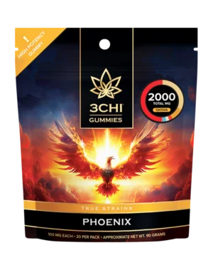 True Strains Gummies - Phoenix - WARNING: THIS IS A HIGH POTENCY PRODUCT Unleash the fiery spirit of Phoenix with these 100mg Sativa gummies. Ideal for those seeking a vibrant lift, these gummies are great for daytime use, offering a potent and invigorating euphoria. 100mg total cannabinoids per gummy Dispensary-grade Potent & long-lasting Vegan & cruelty-free Derived from USA-grown hemp Farm Bill Compliant: <0.3% Delta 9 THC