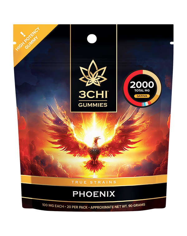 True Strains Gummies - Phoenix - WARNING: THIS IS A HIGH POTENCY PRODUCT Unleash the fiery spirit of Phoenix with these 100mg Sativa gummies. Ideal for those seeking a vibrant lift, these gummies are great for daytime use, offering a potent and invigorating euphoria. 100mg total cannabinoids per gummy Dispensary-grade Potent & long-lasting Vegan & cruelty-free Derived from USA-grown hemp Farm Bill Compliant: <0.3% Delta 9 THC