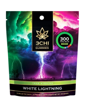 True Strains Gummies - White Lightning - Experience the potent, electric thrill of White Lightning. These 15mg Delta 9 THC Hybrid gummies also come with THCP for a powerful and long lasting experience. 15mg Delta 9 THC per gummy Dispensary-grade Potent & long-lasting Vegan & cruelty-free Derived from USA-grown hemp Farm Bill Compliant: <0.3% Delta 9 THC