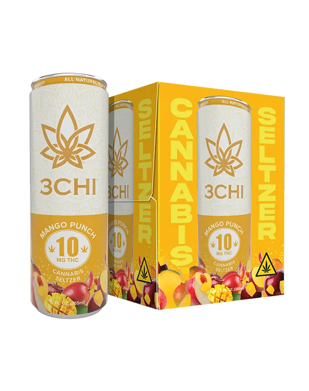 3CHI Delta 9 THC Seltzers – 10 mg | 4-Pack (Multiple Flavors)