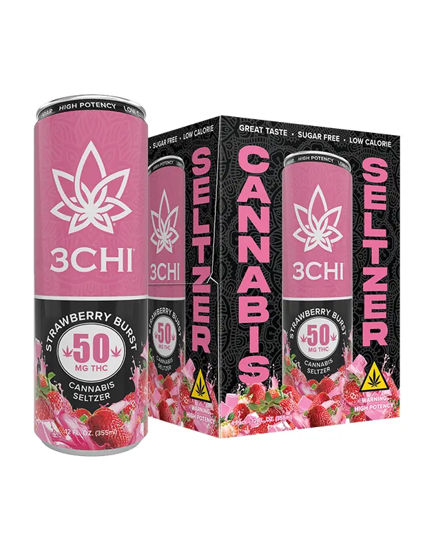 Delta 9 THC Seltzers - Sugar Free - 50mg - 3CHI