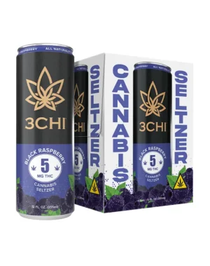 Delta 9 THC Seltzers - Sugar Free - 5mg - Black Raspberry, 4-pack - Flavor: Black Raspberry, Quantity: 4-pack