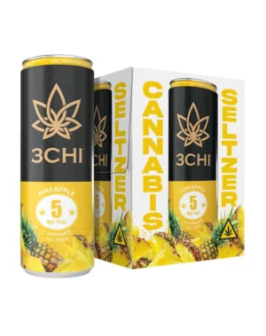Delta 9 THC Seltzers - Sugar Free - 5mg - Pineapple, 4-pack - Flavor: Pineapple, Quantity: 4-pack