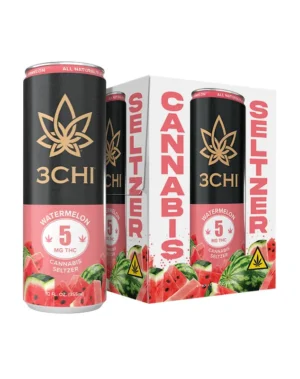 Delta 9 THC Seltzers - Sugar Free - 5mg - Watermelon, 4-pack - Flavor: Watermelon, Quantity: 4-pack