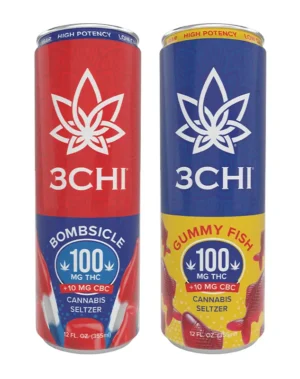 Delta 9 THC Seltzers - Sugar Free - 100mg - 3CHI's strongest seltzer made for those with high tolerances, not for beginners. 100mg of hemp-derived Delta-9 THC per can - no alcohol, no sugar, no next-day regret. The Bombsicle flavor hits with cherry, lime, and blue raspberry in a sparkling punch that's as bold as the buzz behind it. Effects in as fast as 5–15 minutes. Just 15 calories. Strong. Flavorful. No hangover. That's the move.