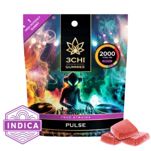 True Strains Gummies - Pulse - WARNING: THIS IS A HIGH POTENCY PRODUCT

Feel the rhythm with Pulse. These 100mg Indica gummies are crafted for those seeking a steady rhythmic experience. Perfect for enjoying music and maintaining a consistent vibe.

 	100mg total cannabinoids per gummy
 	Dispensary-grade
 	Potent & long-lasting
 	Vegan & cruelty-free
 	Derived from USA-grown hemp
 	Farm Bill Compliant: <0.3% Delta 9 THC
