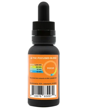 Delta 8 Focused Blends - Focus Oil Tincture - Using a blend of 75% Δ8THC distillate, 25% of a variety of cannabinoids (Δ8THCv, Δ9THCv, CBD, CBG), this designer Focus Delta 8 THC oil tincture gives a more tailored effect than any cannabis strain ever could. This 1 oz bottle comes with a metered dropper for easy, accurate dosing.