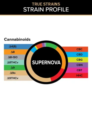True Strains Gummies - Supernova - WARNING: THIS IS A HIGH POTENCY PRODUCT
Blast into a brighter state with Supernova. These 100mg Hybrid gummies deliver an explosive lift with a smooth, balanced finish. Ideal for turning up the energy while keeping the ride enjoyable, they're made for bold moods, big moments, and cosmic-level enjoyment.