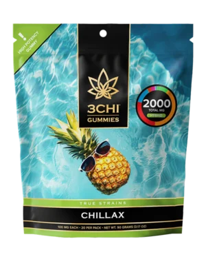 True Strains Gummies - Chillax - WARNING: THIS IS A HIGH POTENCY PRODUCT Kick back with Chillax. These 100mg Hybrid gummies provide a mellow, easygoing experience that helps you loosen up while keeping things balanced. Ideal for unwinding after a long day or easing into a relaxed social mood, they're all about smooth comfort and good vibes.