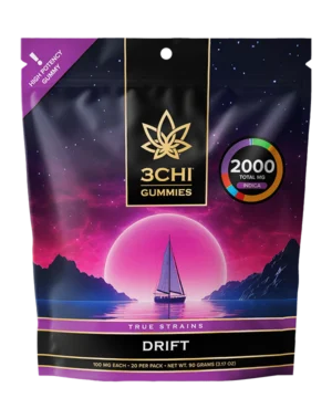 True Strains Gummies - Drift - WARNING: THIS IS A HIGH POTENCY PRODUCT Let go with Drift. These 100mg Indica gummies provide a smooth, relaxing experience that helps you glide away from the rush of the day. Ideal for evening decompression and quiet downtime, they carry you into a calm, easy state at your own pace.