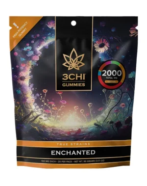 True Strains Gummies - Enchanted - WARNING: THIS IS A HIGH POTENCY PRODUCT Step into something magical with Enchanted. These 100mg Sativa gummies create a bright, uplifting experience with a smooth sense of wonder.. They're perfect for those seeking an elevated escape with a playful, energetic edge.
