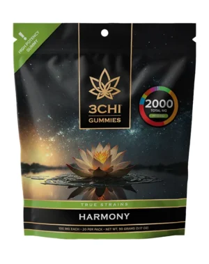 True Strains Gummies - Harmony - WARNING: THIS IS A HIGH POTENCY PRODUCT Settle into the flow with Harmony. These 100mg Hybrid gummies create a balanced, feel-good experience that brings together calm, comfort, and an uplifting sense of ease. Ideal for bridging day and night, they're perfect for those seeking a smooth, well-rounded ride.